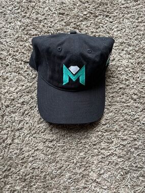 Black Baseball Cap with Teal & White ESPN mint club hat